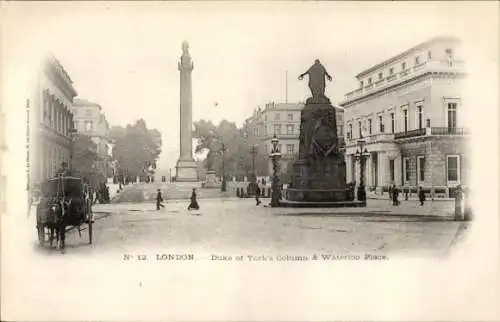 AK London City England, Waterloo Place, Duke of York's Column
