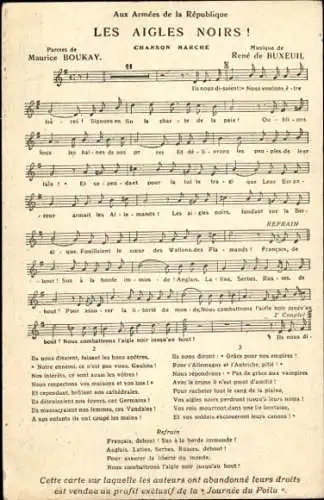 Lied Ak Die schwarzen Adler, Maurice Boukay, Rene de Buxeuil