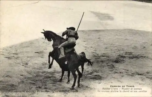Ak Stierkampf, Picador und Stier