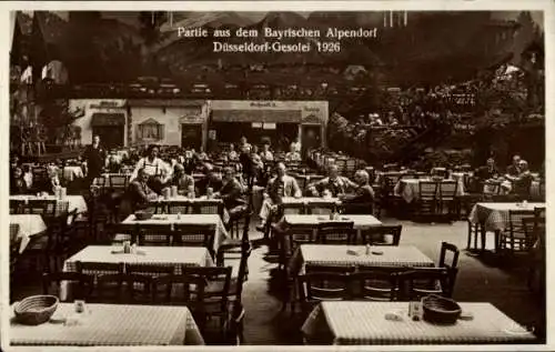 Ak Düsseldorf am Rhein, Bayrisches Alpendorf auf der Gesolei 1926