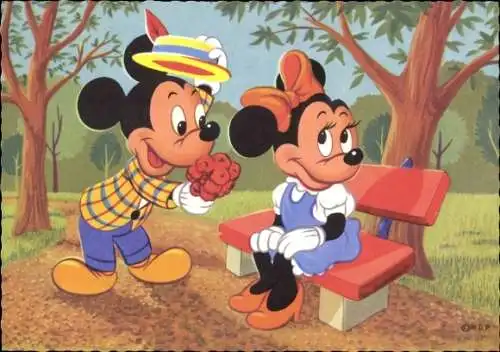 Ak Walt Disney, Micky Maus, Minnie Maus