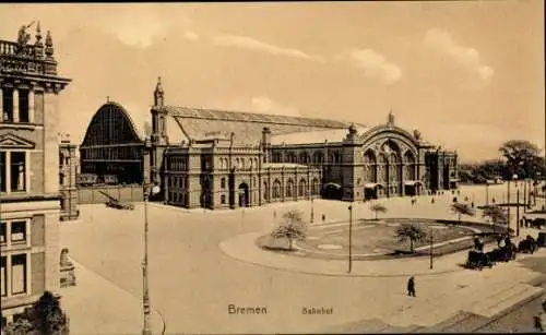 Ak Hansestadt Bremen, Bahnhof