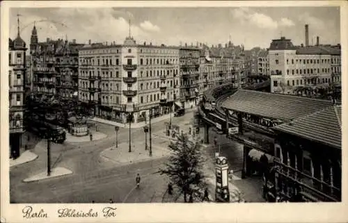 Ak Berlin Kreuzberg, Schlesisches Tor, Hochbahn