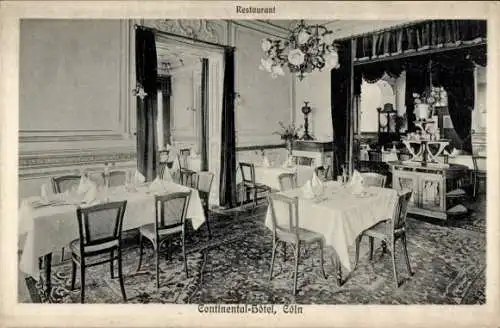 Ak Köln am Rhein, Continental Hotel, Restaurant