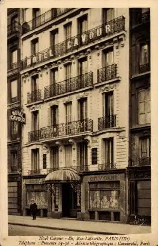 Ak Paris IX, Rue Lafayette, Hotel Cavour
