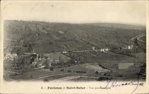Ak Fontenay Saint Satur Cher, Panoramablick