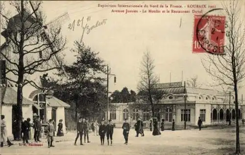 Ak Roubaix Nord, Internationale Ausstellung 1911, Avenue Jussieu, Restaurant Duval