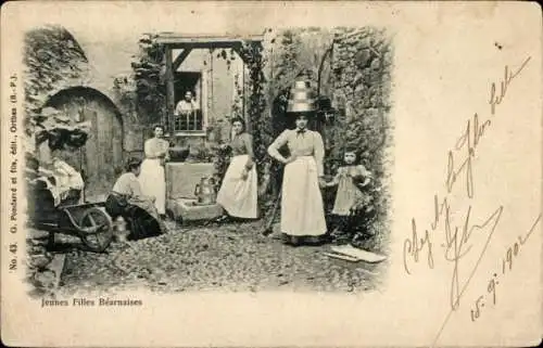 Ak Salies de Béarn Pyrénées Atlantiques, Junge Mädchen aus Bearnais