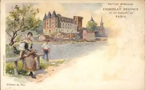 Künstler Ak Pau Pyrénées-Atlantiques, Chateau, Devinck Chocolate