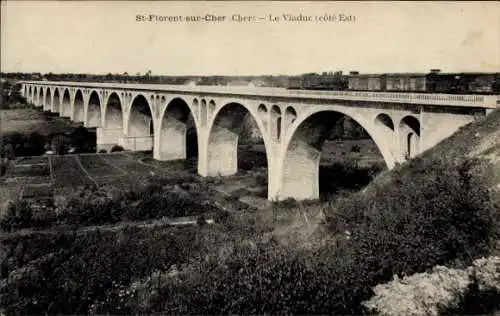 Ak Saint-Florent-sur-Cher Cher, Viadukt
