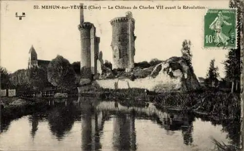 Ak Mehun sur Yèvre Cher, Schloss von Karl VII. vor der Revolution