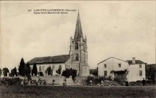 Ak Lamothe Landerron Gironde, Kirche Saint Martin de Serres