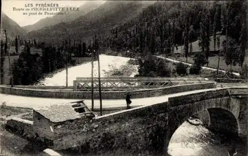 Ak Luz Saint Sauveur Hautes Pyrénées, Route de Pierrefitte, Pont de Pescadere