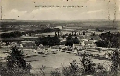 Ak Pont Sainte Maxence Oise, Panorama, Sarron