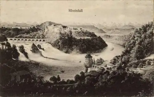 Ak Rheinfall Kanton Schaffhausen, Panorama