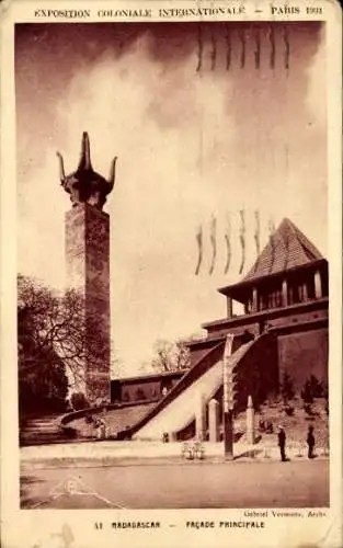 Ak Paris, Exposition Coloniale Internationale de 1931, Madagascar, Facade principale