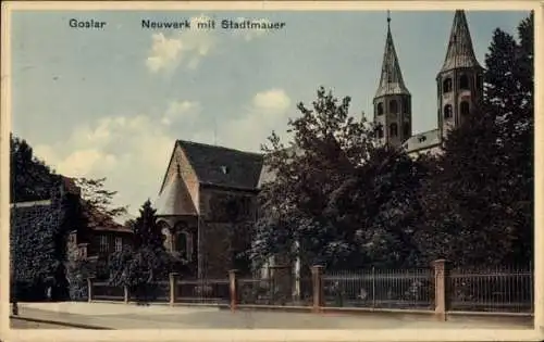 Ak Goslar am Harz, Neuwerk mit Stadtmauer