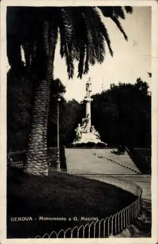 Ak Genova Genua Liguria, Monumento a G. Mazzini