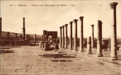 Ak Timgad Algerien, Tribune aux Harangues du Forum