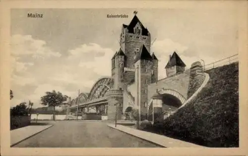 Ak Mainz am Rhein, Kaiserbrücke