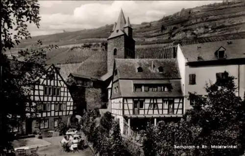 Ak Bacharach am Rhein, Malerwinkel, Fachwerkhäuser
