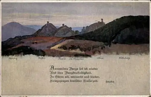Gedicht Künstler Ak Vollbehr, Ernst, Annweiler am Trifels Pfalz