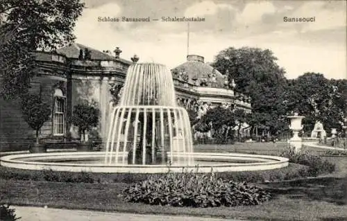 Ak Potsdam, Schloss Sanssouci, Schalenfontaine