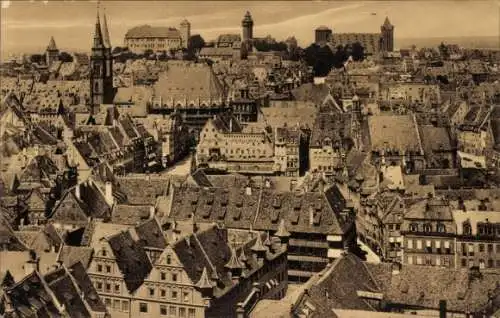 Ak Nürnberg in Mittelfranken, Blick vom Lorenzkirchturm