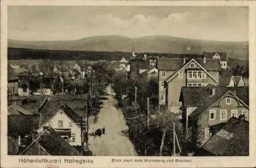 Ak Hohegeiß Braunlage im Harz, Blick nach dem Wurmberg und Brocken