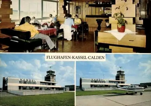 Ak Calden Kassel in Hessen, Regionalflughafen, Flugzeuge, Rollfeld