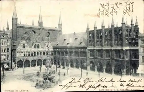 Ak Hansestadt Lübeck, Rathaus