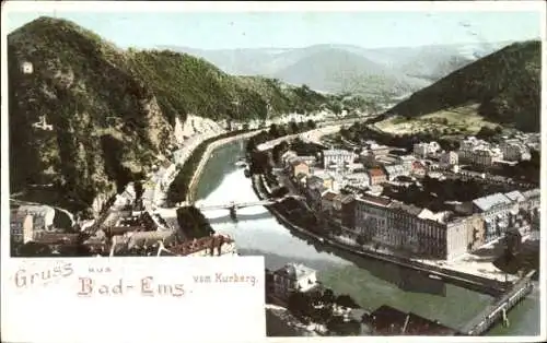 Ak Bad Ems an der Lahn, Blick vom Kurberg