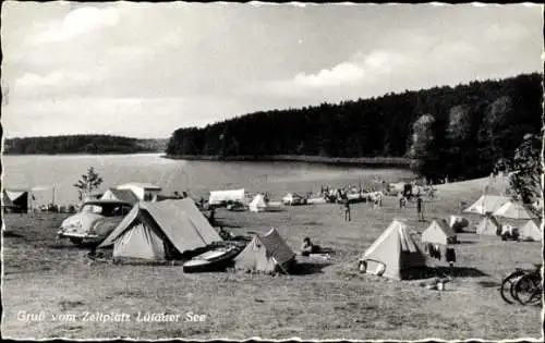 Ak Mölln im Herzogtum Lauenburg, Lütauer See, Zeltplatz