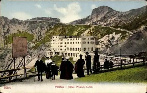 Ak Kanton Luzern Schweiz, Hotel Pilatus Kulm