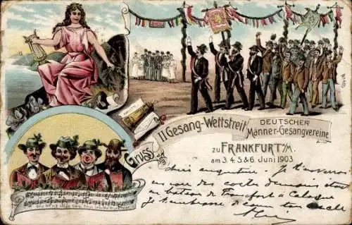 Litho Frankfurt am Main, II. Gesang-Wettstreit Deutscher Männer Gesangvereine 1903