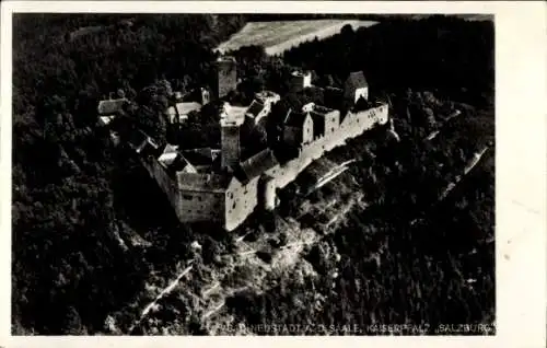 Ak Bad Neustadt an der Saale Unterfranken, Fliegeraufnahme Ruine der Kaiserpfalz Salzburg