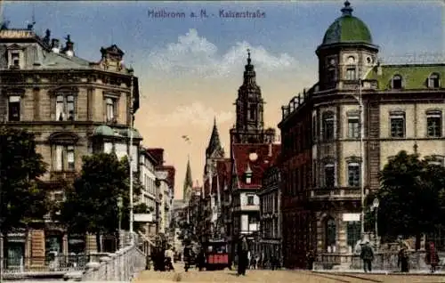 Ak Heilbronn am Neckar, Kaiserstraße, Tram