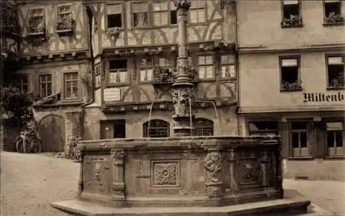 Ak Miltenberg am Main Unterfranken, Marktbrunnen