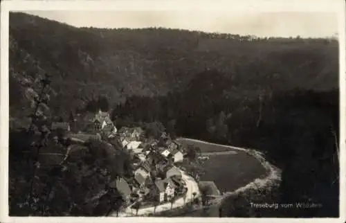 Ak Treseburg Thale im Harz, Blick vom Wildstein, Panorama