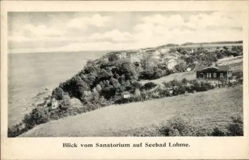 Ak Stubbenkammer Sassnitz auf Rügen, Blick vom Sanatorium, Seebad Lohme