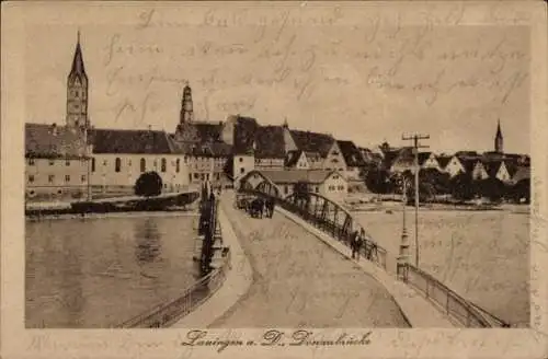 Ak Lauingen an der Donau Schwäbische Alb, Donaubrücke
