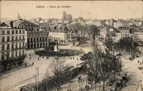 Ak Liège Lüttich Wallonien, Place du Theatre