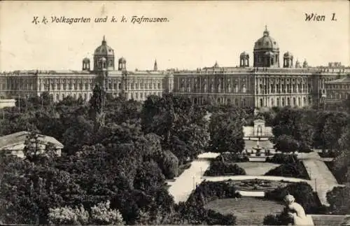 Ak Wien 1 Innere Stadt, K. k. Volksgarten und k. k. Hofmuseen