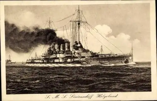 Ak Deutsches Kriegsschiff, SMS Helgoland, Linienschiff