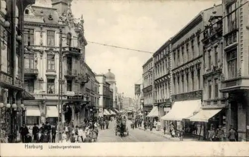 Ak Hamburg Harburg, Lüneburger Straße, Geschäfte