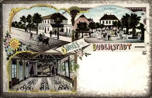 Litho Duderstadt im Eichsfeld, Tivoli, Garten, Saal