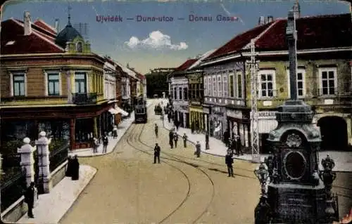 Ak Novi Sad Újvidék Neusatz Serbien, Donau Gasse