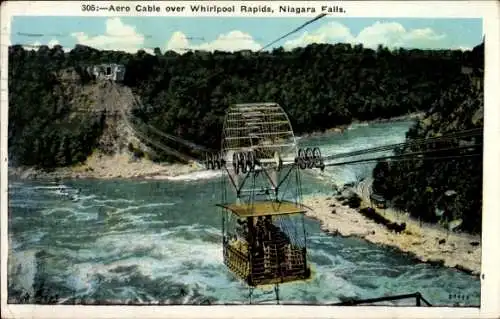 Ak Niagara Falls New York USA, Aero Cable über Whirlpool Rapide