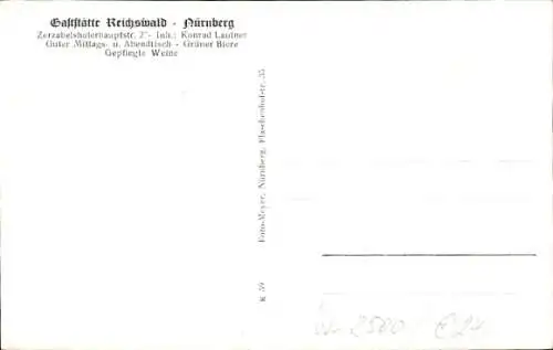Ak Nürnberg Bayern, Clubplatz 1. FCN. Nbg. Zabo, Gaststätte Reichswald, Zerzabelshoferhauptstraße 2