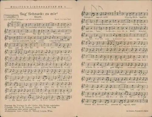 Klapp Lied Ak Sag Schnucki zu mir, Die Rose von Stamboul, Leo Fall